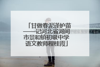 甘做春泥谨护苗——记河北省河间市景和镇初级中学语文教师程桂霞